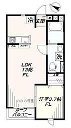 ボヌール和光 1LDKの間取図画像