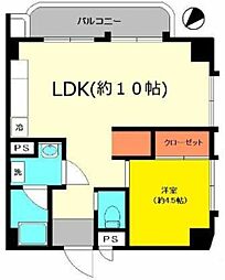 妙義坂マンション 5階1LDKの間取り
