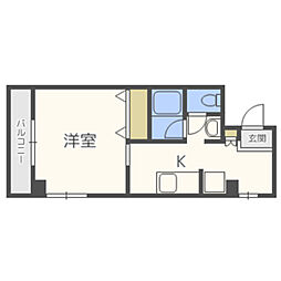 コーポ金鈴 1Kの間取図画像