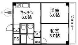 パークヒルズ越前屋 2DKの間取図画像