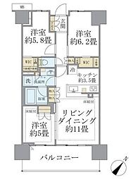 Brillia南浦和 3LDKの間取図画像