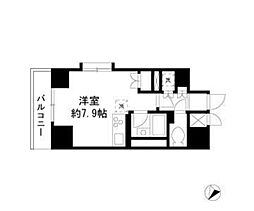 都営大江戸線 勝どき駅 徒歩3分の賃貸マンション 4階ワンルームの間取り
