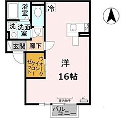 シャルマン ワンルームの間取図画像