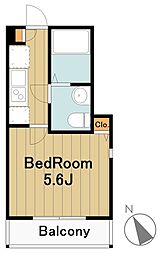 JR横浜線 橋本駅 徒歩8分の賃貸アパート 1階1Kの間取り