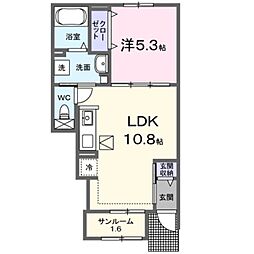 ルピエ宮前 1LDKの間取図画像