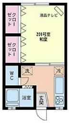 サニーハイツ 1Kの間取図画像