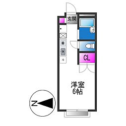 エステートピアEVO ワンルームの間取図画像