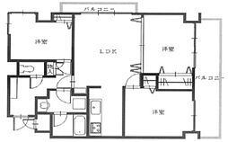ライオンズマンション川口本町第2 2LDKの間取図画像