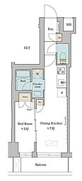 江東区深川2丁目マンション 1DKの間取図画像