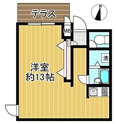 MANOIR DU SOLEIL 1階ワンルームの間取り