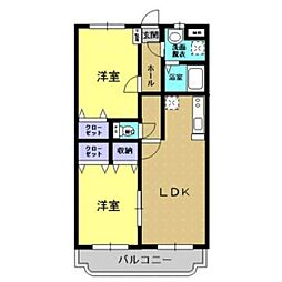 ユーミーなごみ 3階2LDKの間取り
