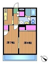杉崎コーポラス 2Kの間取図画像