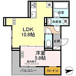 D Paina Shimosakunobe I 1LDKの間取図画像