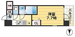 アドバンス三宮グルーブ 4階1Kの間取り
