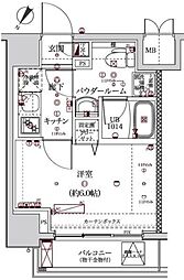 スパシエフェリーチェ川崎 1Kの間取図画像