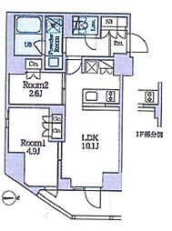 クレストコート東池袋 2LDKの間取図画像