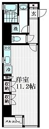キュクロス 4階ワンルームの間取り
