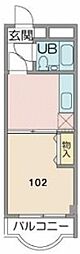 リバティーハウス 1DKの間取図画像