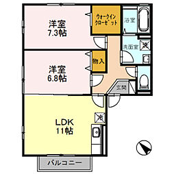 オーキッドガーデン曽根 2LDKの間取図画像