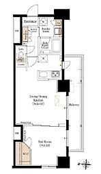 ブランシエスタ両国 3階1LDKの間取り