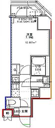 S-RESIDENCE文京小石川 1Kの間取図画像