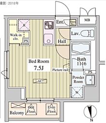 SK-ONE市ヶ谷 1Kの間取図画像