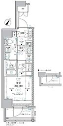 ベルグレード川崎AZ 11階1Kの間取り