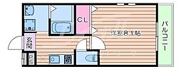フジパレス阪急吹田駅南3番館 1Kの間取図画像