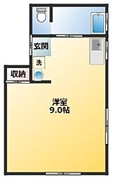 文化ビル ワンルームの間取図画像