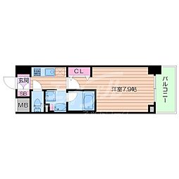 アーバネックス中崎町 1Kの間取図画像