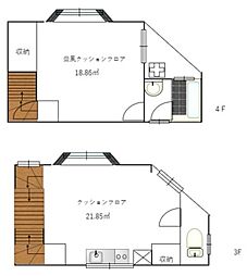 中嶋ビル 3階1LDKの間取り