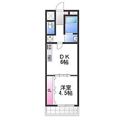エスペラール・ミヤ 1階1DKの間取り