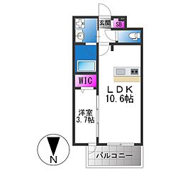 D.Clarest長田駅前 1LDKの間取図画像