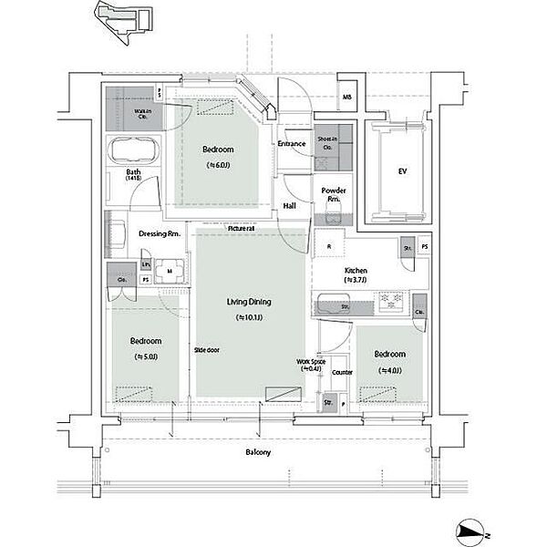 Brillia　宮前平　Hillside 312｜神奈川県川崎市宮前区宮前平３丁目(賃貸マンション3LDK・3階・65.50㎡)の写真 その2