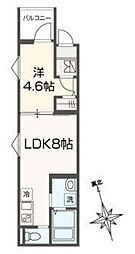 ＭＥＬＤＩＡ東武練馬II 2階1LDKの間取り