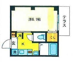 JR総武線 高円寺駅 徒歩10分の賃貸マンション 1階1Kの間取り