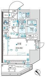 クレイシア五反田駅前 1Kの間取図画像