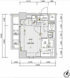 レピュア大塚 1Kの間取図画像