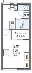 レオパレスメイプル6 1Kの間取図画像