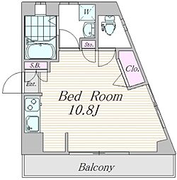 ヨモギダビル ワンルームの間取図画像