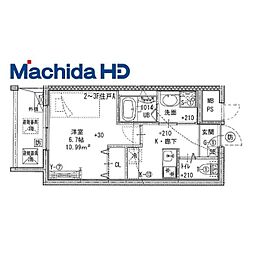 ジーイー・サンク 1Kの間取図画像