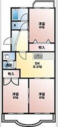 フェイヴァリト西添 3LDKの間取図画像