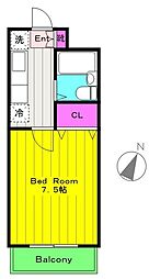 ユニーブル読売ランド 1Kの間取図画像