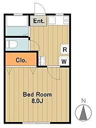 ドーム多摩J 1DKの間取図画像