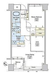 レジディアタワー上池袋タワーサイド 1SLDKの間取図画像