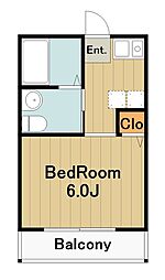 ベリンダクオーレ 1Kの間取図画像