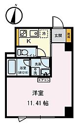 パルク北参道 2階1Kの間取り