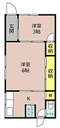 川本文化 2Kの間取図画像