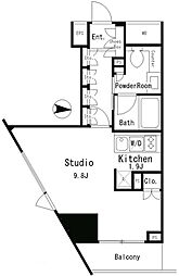 MFPRコート目黒南 3階ワンルームの間取り