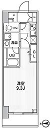 THEパームス熊野前 1Kの間取図画像